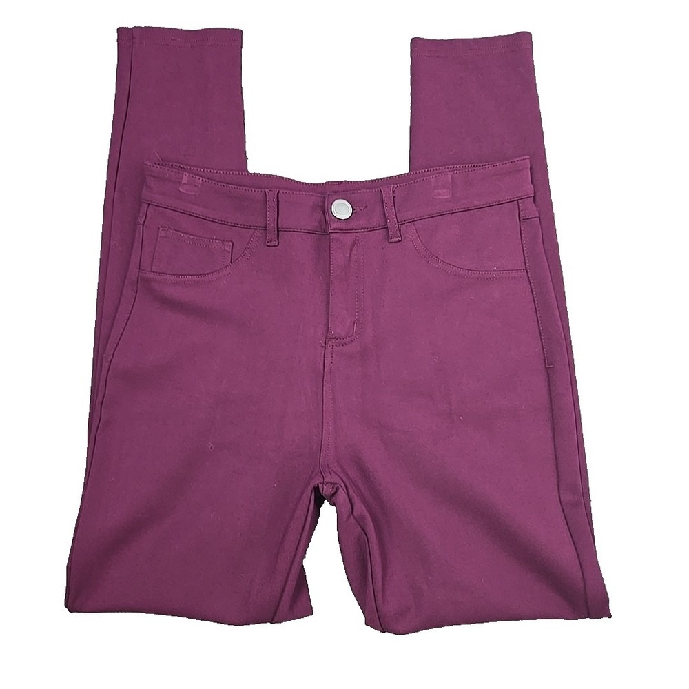 One 5 One Cranberry Ponte Knit Zip Front‎ Pants Size 10/30 (28.5" inseam)